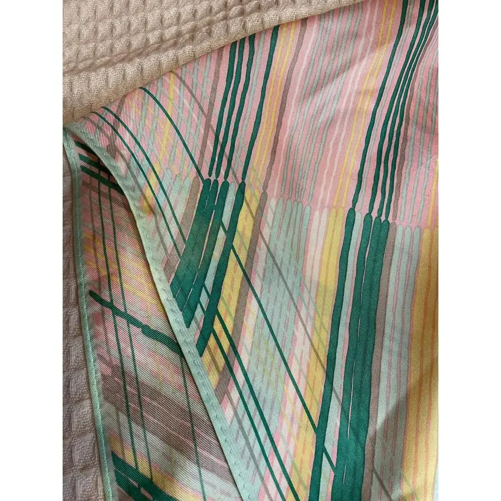 VTG Dorce Pastel Striped Mid Century Modern Style Neck Scarf 43 in by 13.5 in